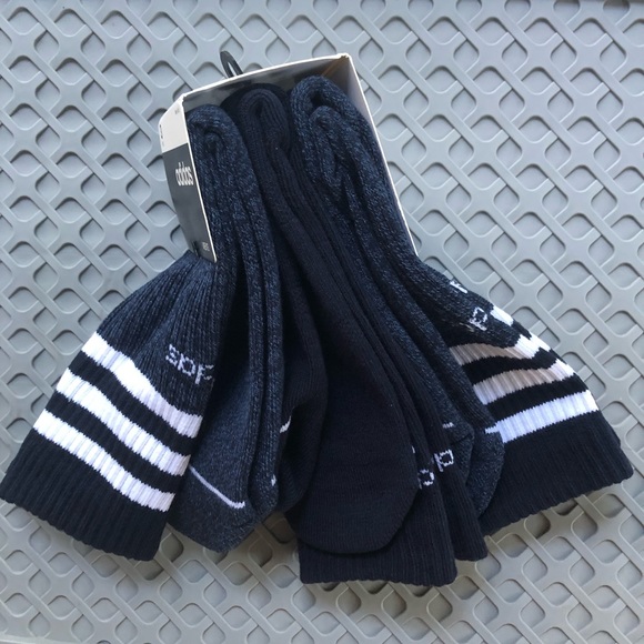 NWT Adidas Men’s 3-pack 3-stripe crew style socks - Picture 6 of 7
